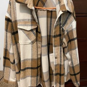 Plus Size Flannel Jacket